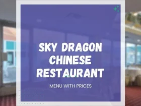 Sky Dragon Chinese Restaurant menu with prices featuring appetizers, house specialties, seafood dishes, and more.